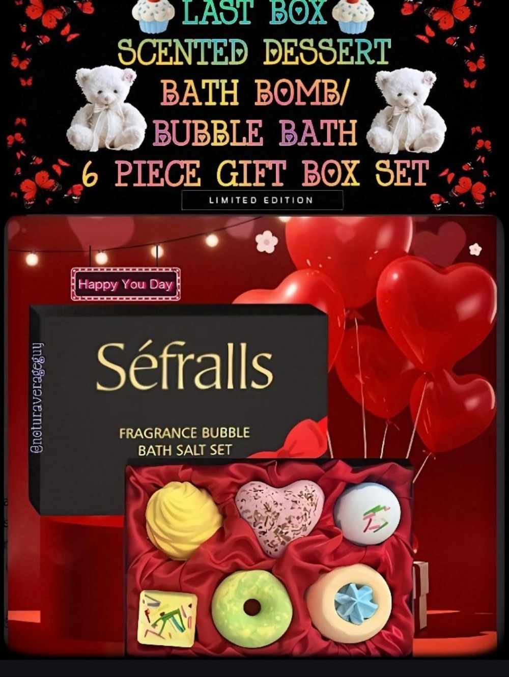 🆕️SCENTED DESSERT BATH BOMB/ BUBBLE BATH 6 PIECE GIFT BOX SET Y2K SPA BATH